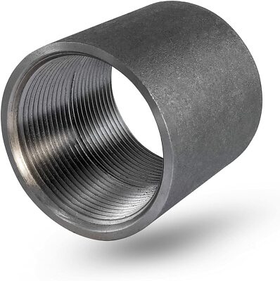 Straight Taper Tapped Black Coated Merchant Steel Coupling