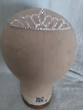 Rhinestone & Silver  Metal Crown 1 &1/4" High .48oz.