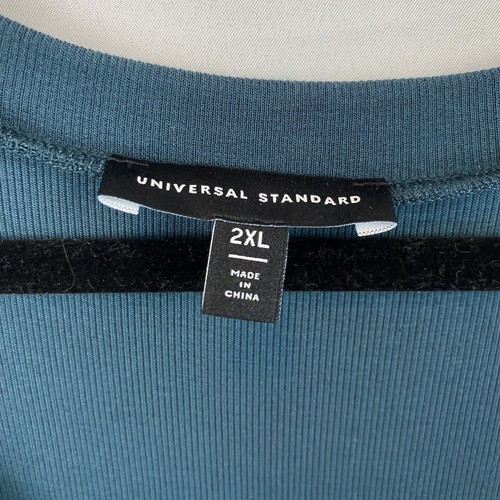 Universal Standard Shirt Long Tunic Womens 2XL Dalia Long Sleeve Turquoise - Picture 2 of 12