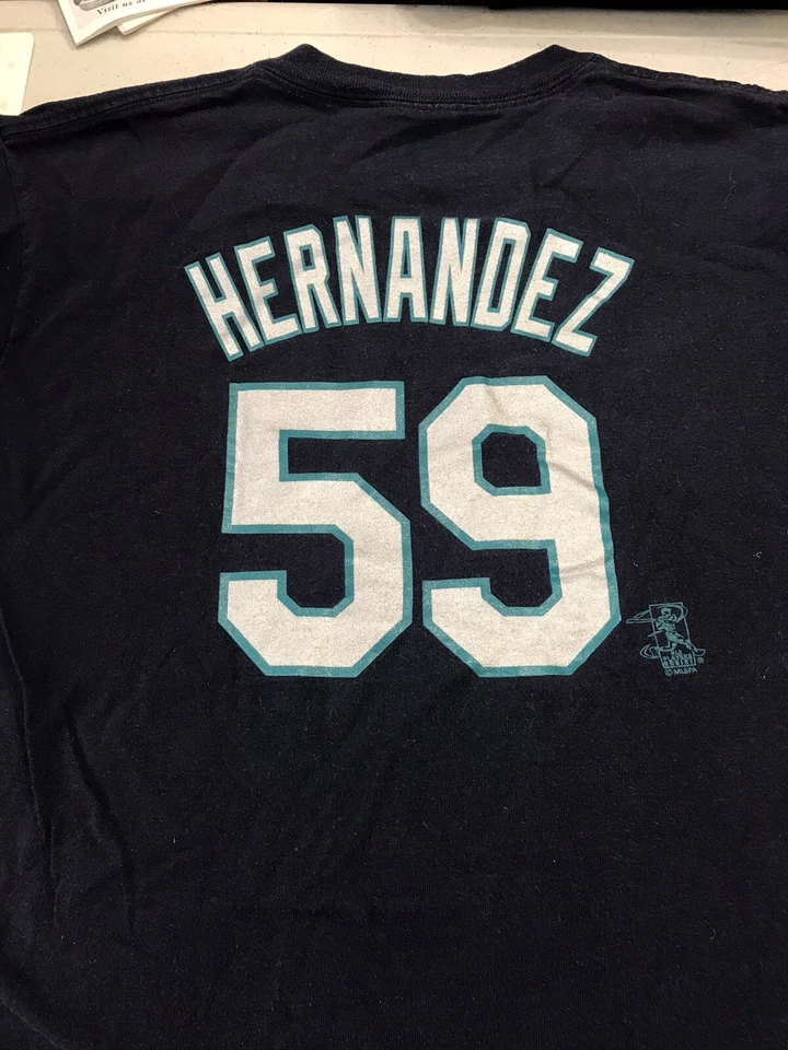 Felix Hernandez Seattle Mariners T Shirt Rare Rookie Year #59 Youth Large Navy - Image 2 of 4