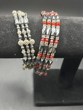 Magnetic Therapy HEMATITE Lot Of Two 2 Wrap Necklace Bracelet Anklet 32  24  