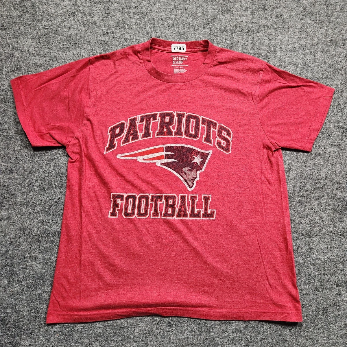 NEW ENGLAND PATRIOTS T Shirt Men s L Old Navy Red Short Sleeve Crew 100 Cotton