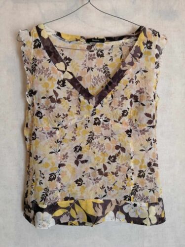 Blouse jaune et marron coton fin T40 Burton (2404037)