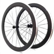 Carbon Fiber Road Bicycle Wheelset 700C Clincher V Brake with Alloy Brake Suface
