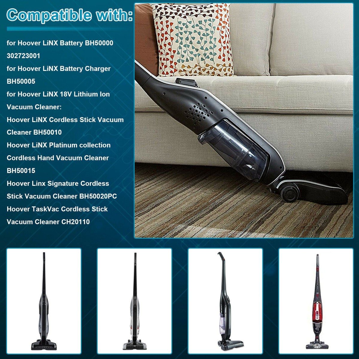 For Hoover Linx Battery BH50000 18V 72Wh Lithium Ion For LINX