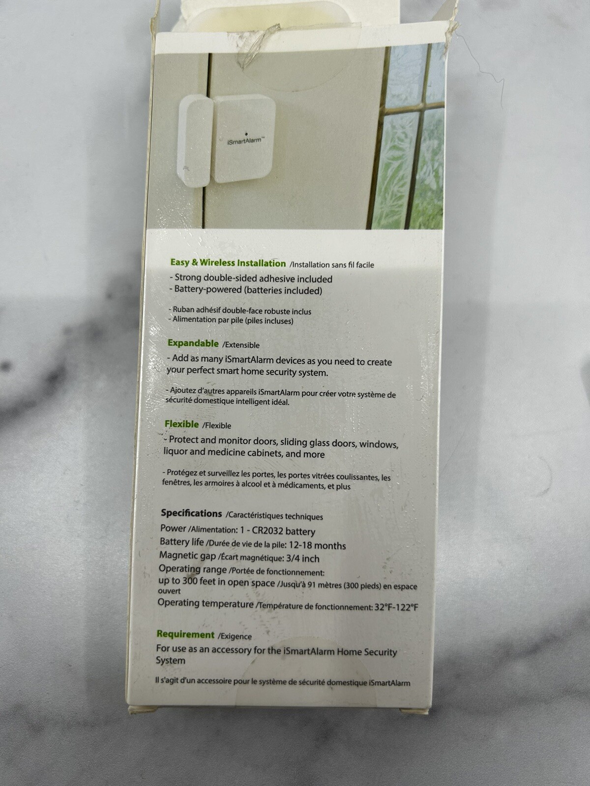 iSmartAlarm DWS3 Contact Sensors Pack Of 2 Wireless Door or Window Sensor