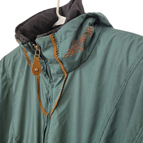 Obermeyer VTG Ski Snow Suit Green Petite 8 Hooded Jumpsuit 1/2 Zip Brown - Picture 4 of 12