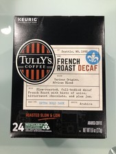 TULLY'S FRENCH ROAST DECAF EXTRA BOLD DARK ROAST COFFEE KCUPS 24CT