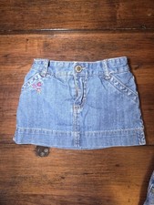 Vintage Oshkosh Embroidered Flower Mini Skort Size 18 Months Y2K