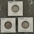 1943 S, 1944 P, 1945 P MERCURY DIMES, CIRCULATED, UNGRADED