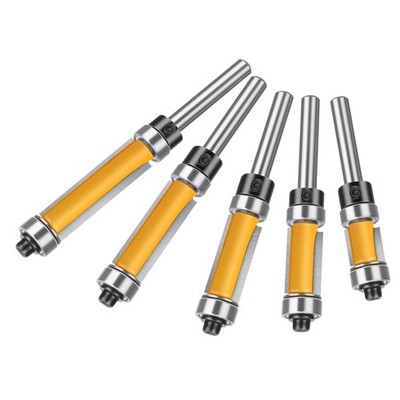 5x Flush Trim Router Bit Set Suitable for various woodworking projects