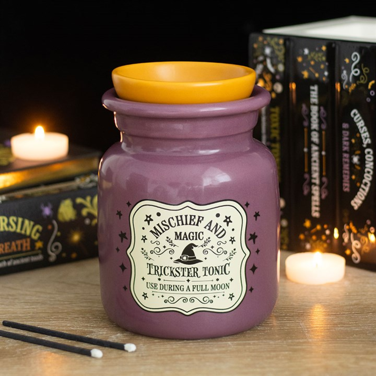 Kingsbury Gifts Mischief And Magic Potion Bottle Oil Burner And Wax Warmer - Plum - Image 3