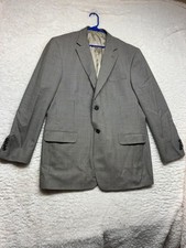 Stafford Blazer Sport Coat Mens 42R Gray Wool Houndstooth Two Button Notch Lapel
