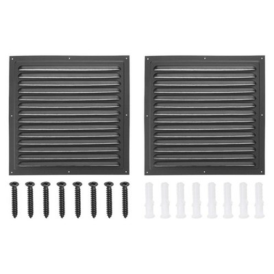 12''x12'' Aluminum Gable Vent, 2Pcs Exterior Wall Outlet Vents for Attic, Black