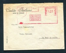 b mechanical postage FLORENCE ITALIAN CREDIT 1936 for SWITZERLAND