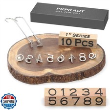 PKPKAUT 10Pcs Mini 1" Branding Irons, Number Custom Wood Branding