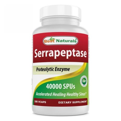 Serrapeptase 180 Caps 40000 SPUs by Best Naturals