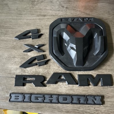 OEM 2019 - 2026 RAM 1500 Bighorn Black Emblem Rear Badge Tailgate