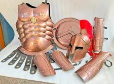 "Spartan Full Body Armor Set – Steel Helmet, Shield, Bracers, Greaves & Jacket –
