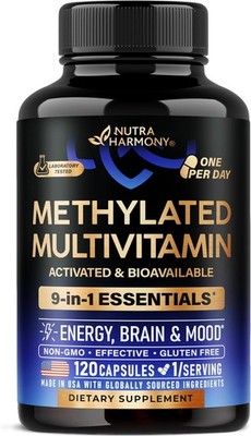 Methylated Multivitamin - B2, B6, 5-MTHF & B12 | Antioxidants C & E | Vitamin D3