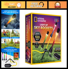 LED Air Rocket Launcher Toy for Kids - Foam Tipped Rockets, Jumps Launches Up