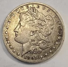 1891-CC Morgan Silver Dollar Very Fine Details