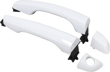 Front Driver and Passenger Side Exterior Door Handle White for Hyundai