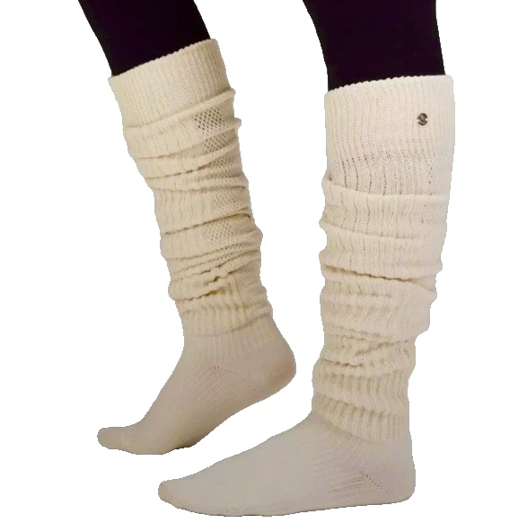 LULULEMON Find Your Balance Knee High Studio Socks Ivory Off White Wool Blend