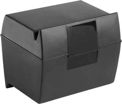 Plastic Index Card Box, 5 X 8 Inches, 500 Card Capacity, Black (01581)