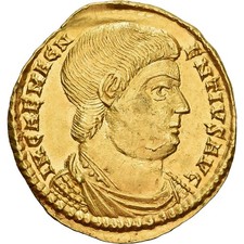 [#906483] Magnentius, Solidus, 350-351, Arles, Very rare, Gold, MS(60-62), RIC:1