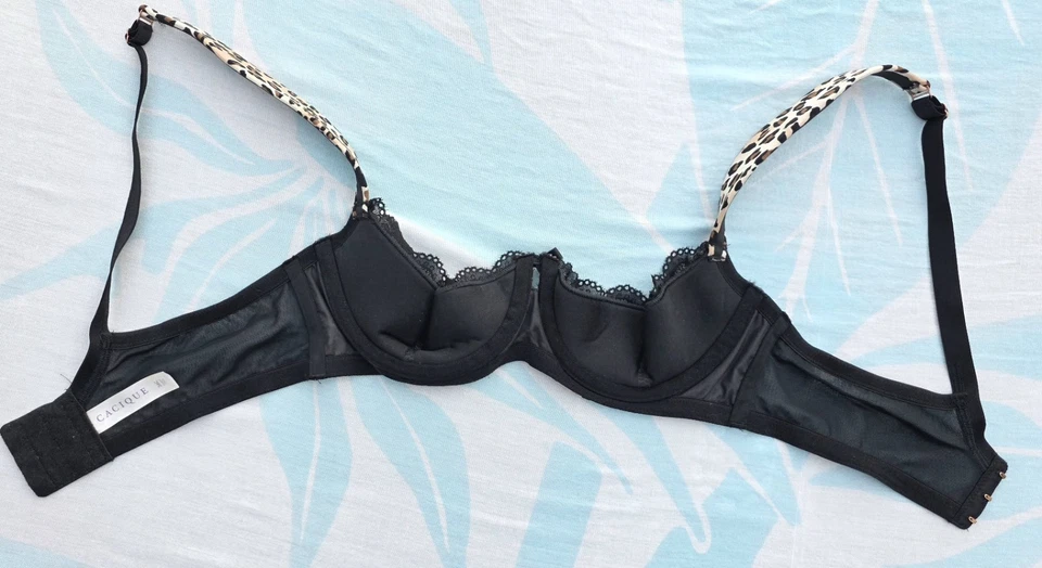 Cacique Seriously Sexy Lightly Lined Quarter Cup Lace Bra Animal Prints sz 36C - Image 3 of 4