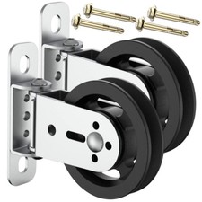 Gym Pulley Blocks,3.46in/90mm Wall Mount Fixed Pulley Wheel Rotation 180 Degree