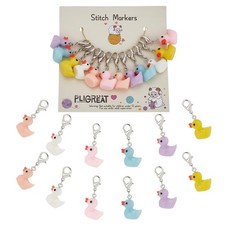 12 Pcs Colorful Duck Stitch Markers Cute 3D Swimming Duck Crochet Stitch Mark...