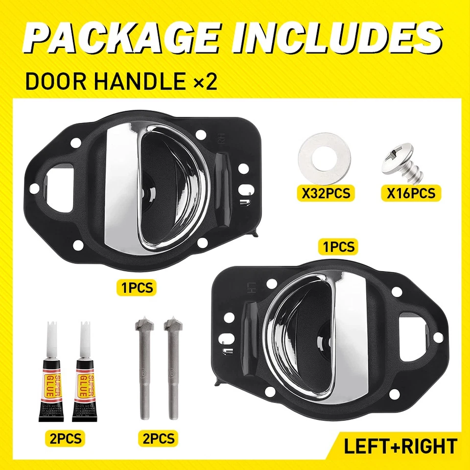 Pair Inside Front Door Handle Left+Right for 2006-2011 Chevrolet HHR 19299613 EK - Image 4 of 4