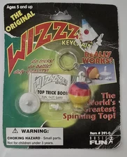 THE ORIGINAL WIZZER KEYCHAIN THE WORLD'S GREATEST SPINNING TOP BASIC FUN 1997