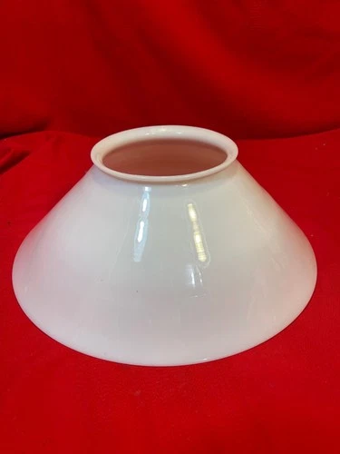 Vintage White Milk Glass Hanging Oil Lamp Chandelier Slant Shade 13 3/4"