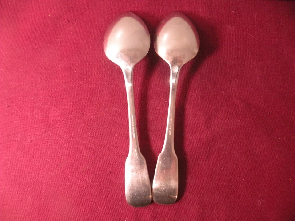 Set Of 2 Place Oval Soup Spoons Towle Lauffer Chevalier 18/8 Satin Japan 7 1/4" - Image 4 of 4