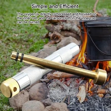 Fire Piston Fire Starter Metal Brass Fire Rod -Campers / Survival / Preppers