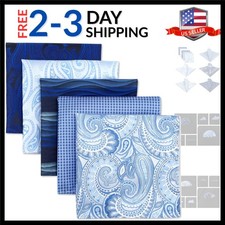 SHLAX WING Assorted 5 Pieces Mens Silk Pocket Squares Handkerchiefs Set Lot