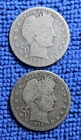Lot of 2 Barber Quarter Dollars ~ ($0.50 FV) 1898/1916 d  ~ #A