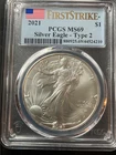 2021 PCGS MS69 $1 Silver Eagle - Type 2 First Strike Flag Label (A)