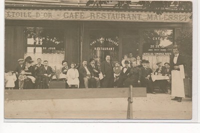 PARIS 15th: photo card of the golden star cafe restaurant Malesset (place