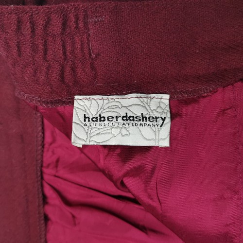 Leslie Fay Haberdashery Vintage 80's Maroon Long Midi Wool Skirt Women's Size 12 - Picture 7 of 7