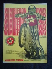 Wimbledon V Coventry Speedway Programme 4/9/75
