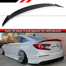 FOR 18-22 10TH GEN HONDA ACCORD YOFER PAINTED GLOSSY BLACK TRUNK LID SPOILER V3