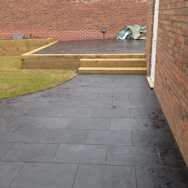 Natural Black Slate Paving Garden Patio Slabs 5m2 600x400mm 20mm Thick