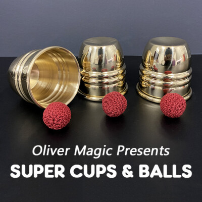 Super Cups and Balls (Brass) Magic Tricks Balls Appear/Disappear Magic Magician