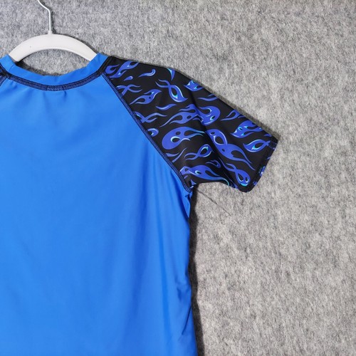 Ron Jon Surf Shop Kids Rash Guard M 8 Swim Shirt Top UPF 50 Short Sleeve Blue - Picture 9 of 10