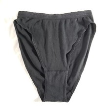 Victoria's Secret Signature Cotton Hi Leg Brief Medium Black