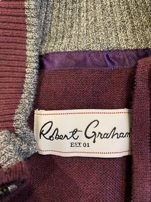 NWOT Robert Graham 1/4 Zip Pullover Sweater Classic Fit Burgundy Medium M